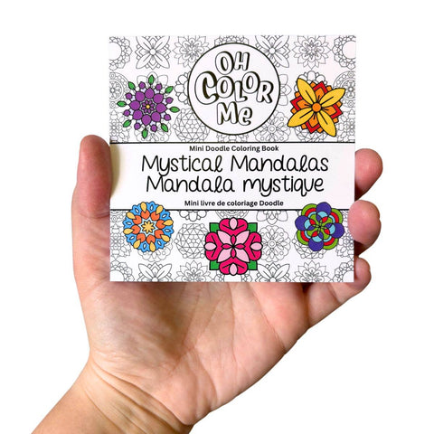 Mini livre de coloriage Mandalas mystiques, 10 x 10 cm, cadeau de Saint-Valentin