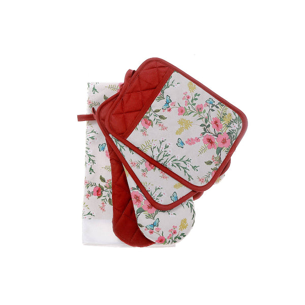 Ensemble de cuisine 5 pièces à motif floral vintage