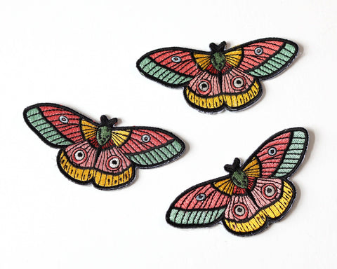 Colorful Moth Iron-On Patch