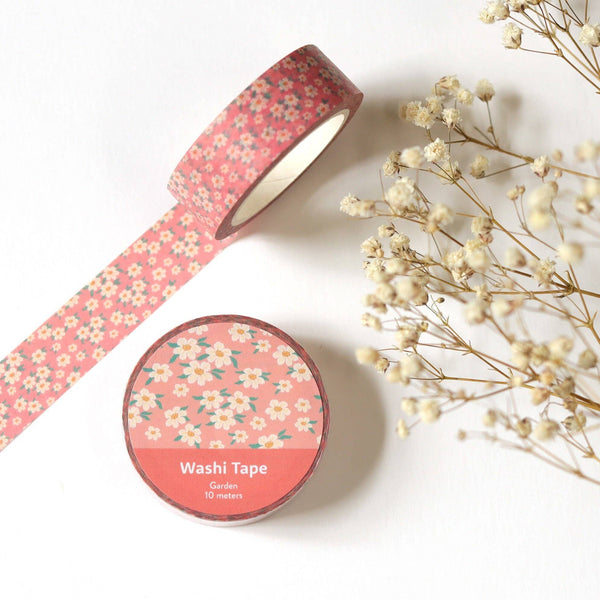 Blush Pink Floral Washi Tape - 15mm x 10m