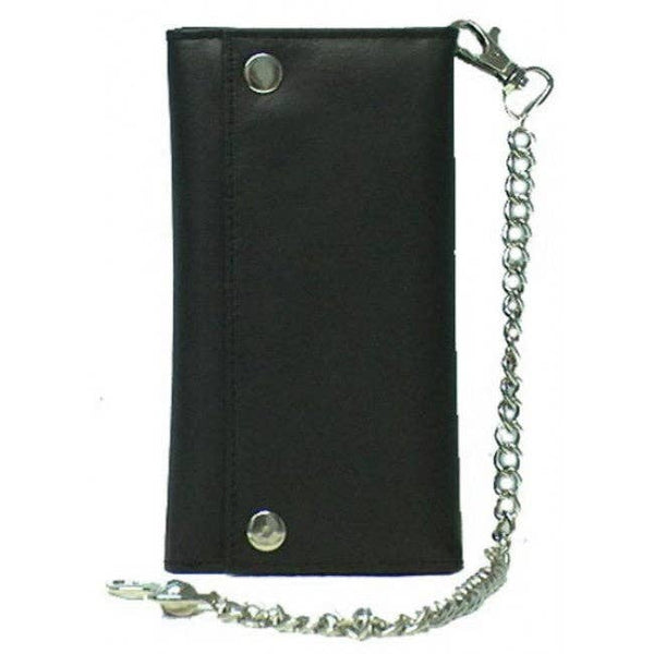 Genuine Leather Men's Tri-fold Biker/Truckers' Wallet