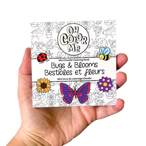 Mini livre de coloriage Insectes et Fleurs, 10 x 10 cm, cadeau de Saint-Valentin