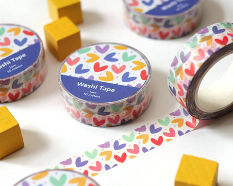 Colorful Hearts Washi Tape - 15mm x 10m