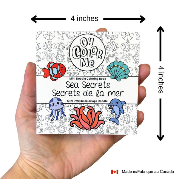 Mini livre de coloriage Secrets de la mer, 10 x 10 cm, cadeau de Saint-Valentin