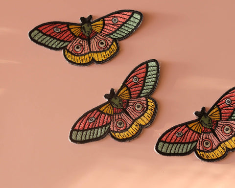 Colorful Moth Iron-On Patch