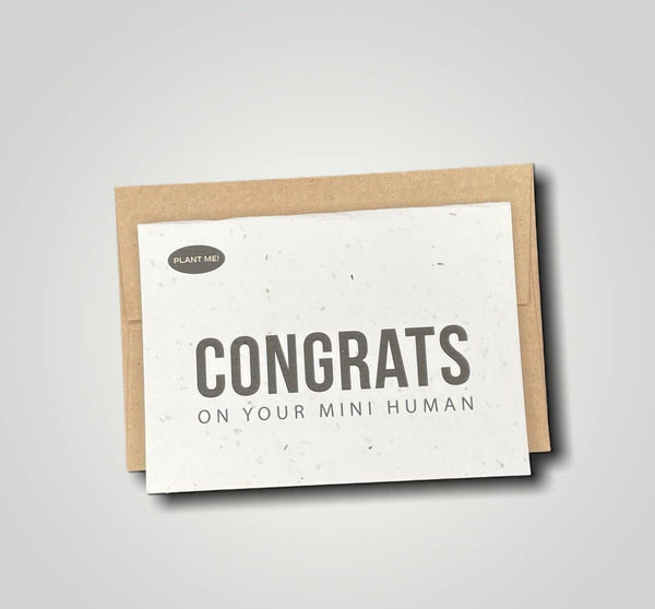 Congrats on Your Mini Human Plantable Greeting Card