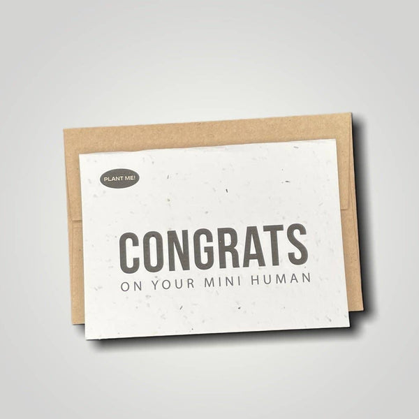 Congrats on Your Mini Human Plantable Greeting Card