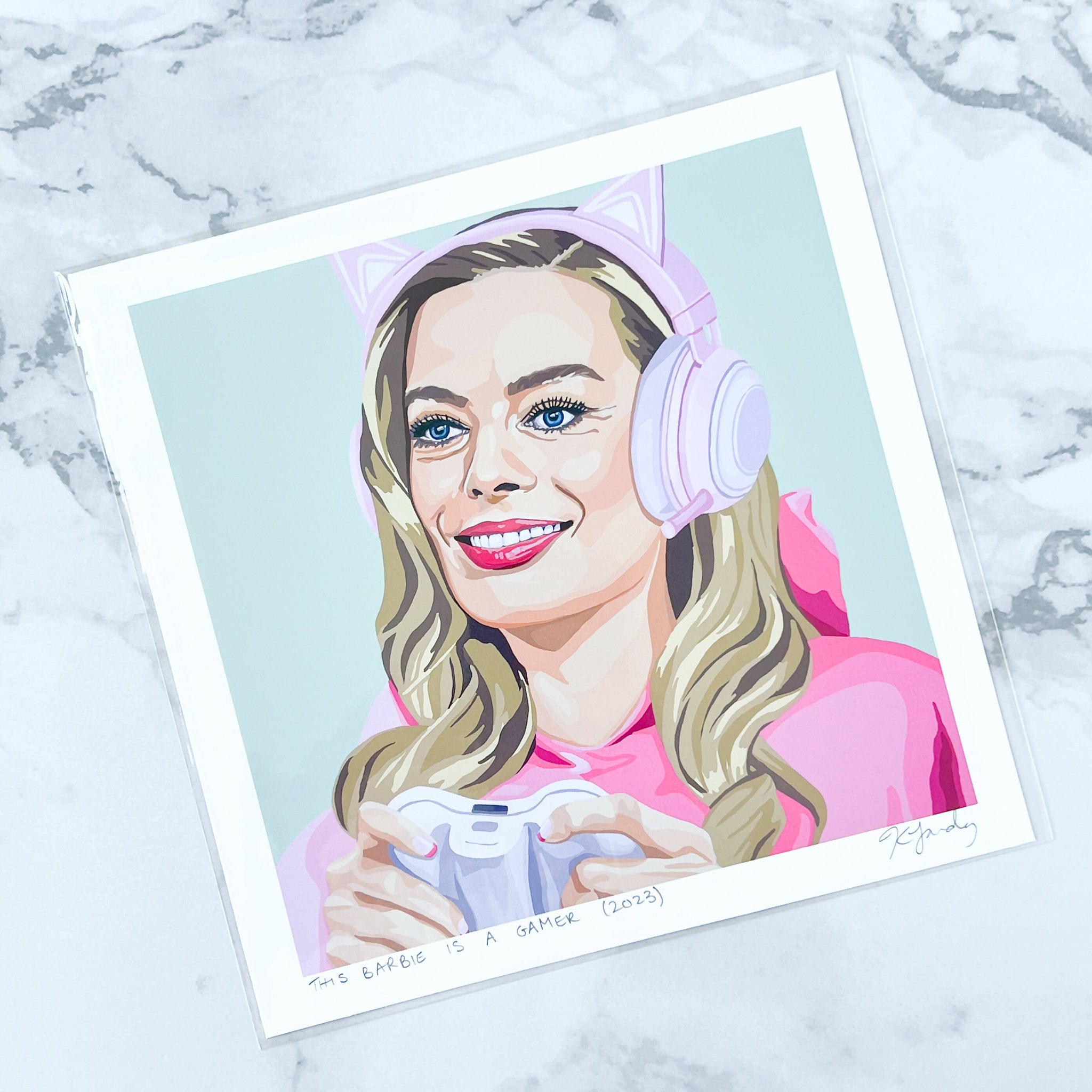 Barbie 8x8" art print (Margot Robbie) - Shop Motif