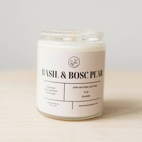 Basil & Bosc Pear Soy Candle - 5oz