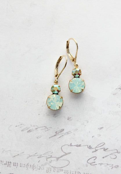 Small Earrings | Chrysolite Opal Glass   | Mint Earrings