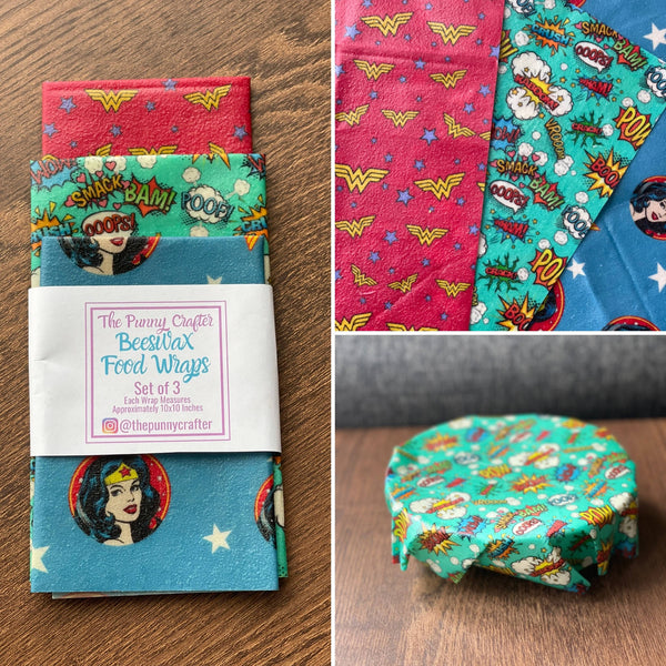 Beeswax Food Wraps - Wonder Woman - Shop Motif