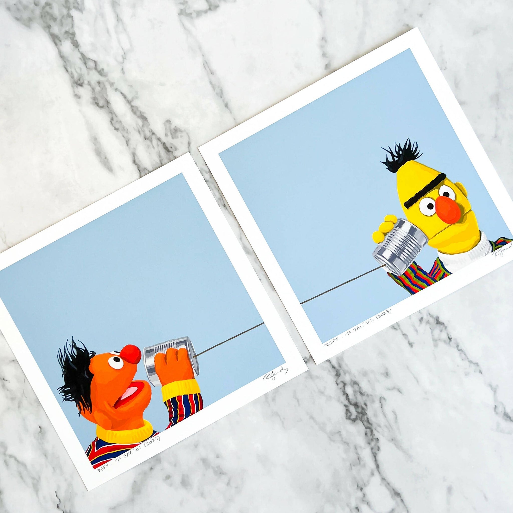 "Bert... I'm Gay." 8x8" art prints - Shop Motif