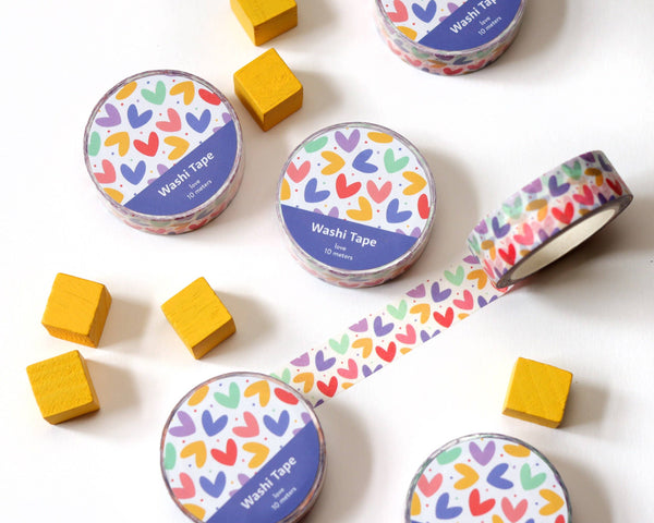 Colorful Hearts Washi Tape - 15mm x 10m