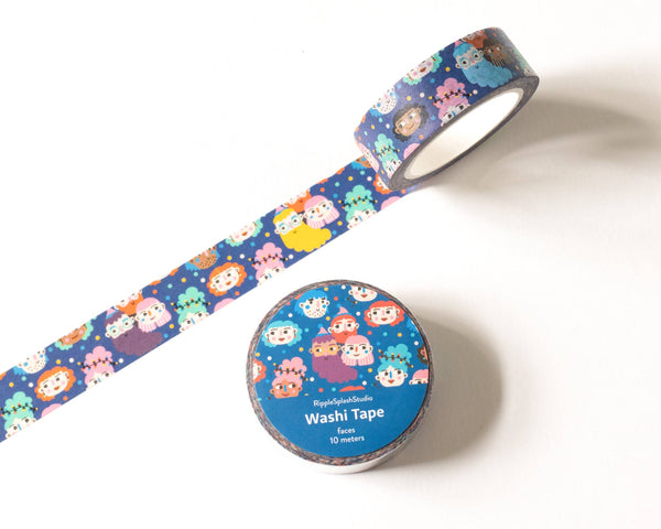 Colorful Faces Washi Tape - 15mm x 10m
