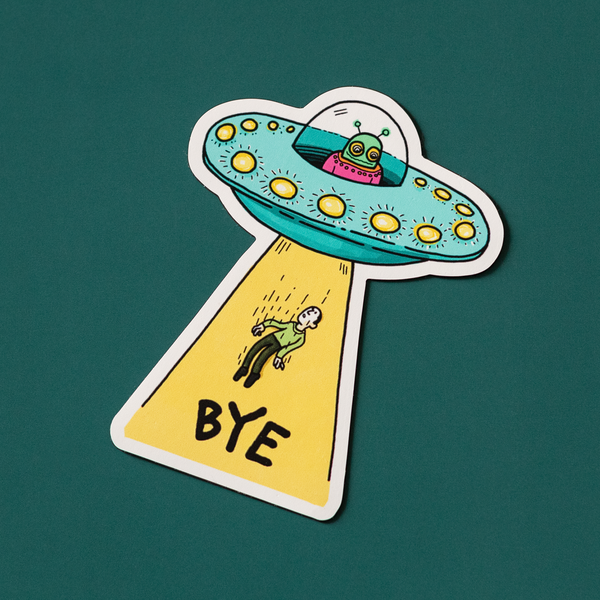 Bye UFO Vinyl Sticker
