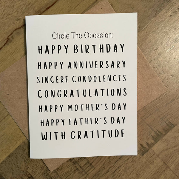 Circle The Occasion Card