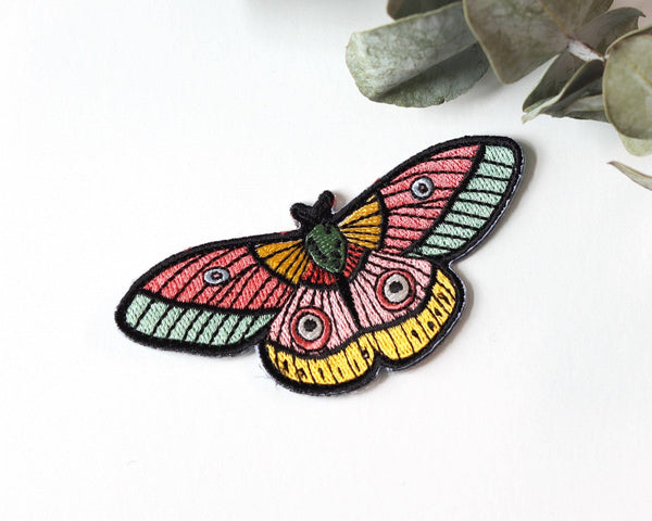 Colorful Moth Iron-On Patch