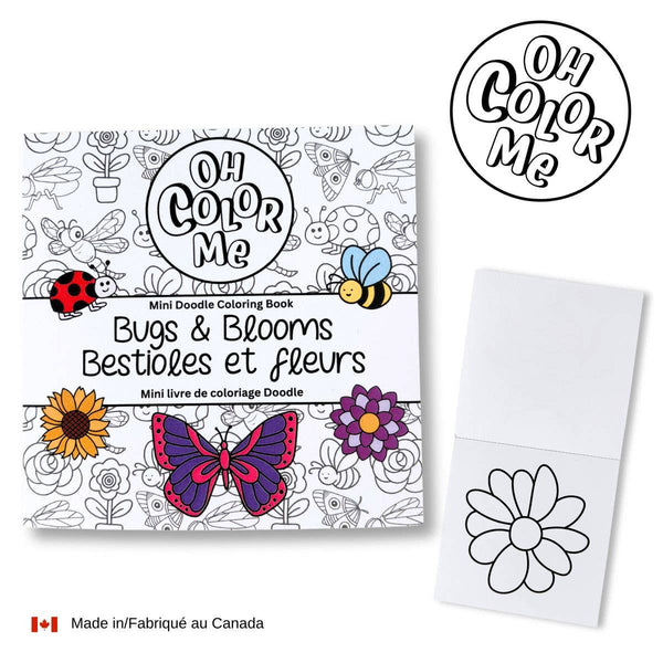 Mini Coloring Book Bugs & Blooms, 4"x4"