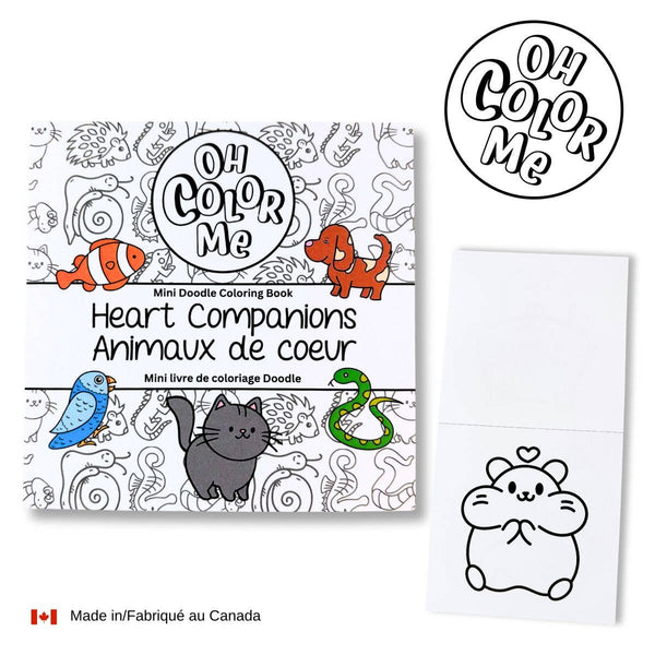 Mini livre de coloriage « Cœurs Compagnons », 10 x 10 cm, cadeau de Saint-Valentin