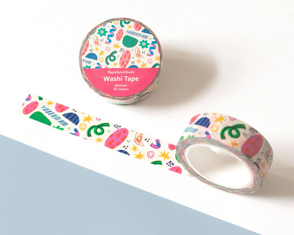 Colorful Abstract Shapes Washi Tape - 15mm x 10m