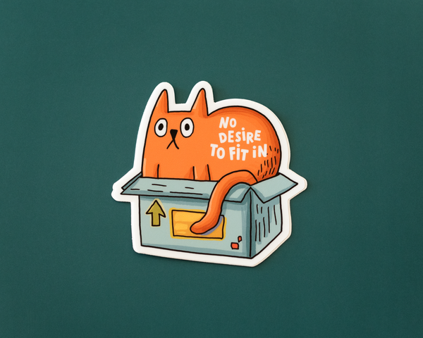 No Desire to Fit In Cat Sticker