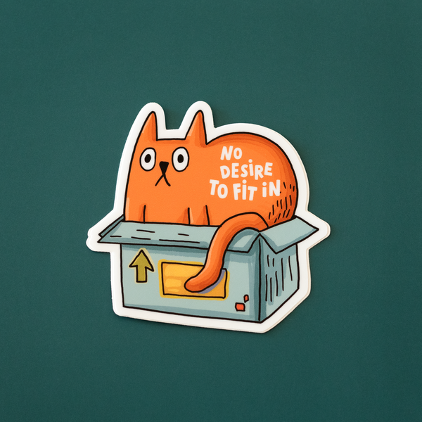 No Desire to Fit In Cat Sticker
