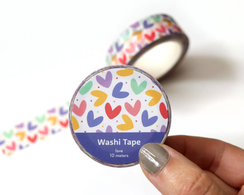Colorful Hearts Washi Tape - 15mm x 10m