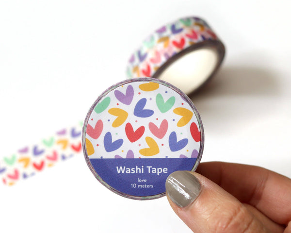 Colorful Hearts Washi Tape - 15mm x 10m