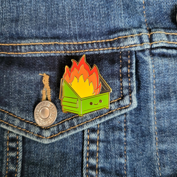 Dumpster Fire Enamel Pin - Shop Motif