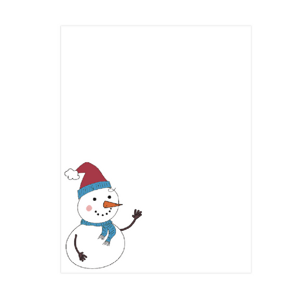 Snowman Waving Notepad
