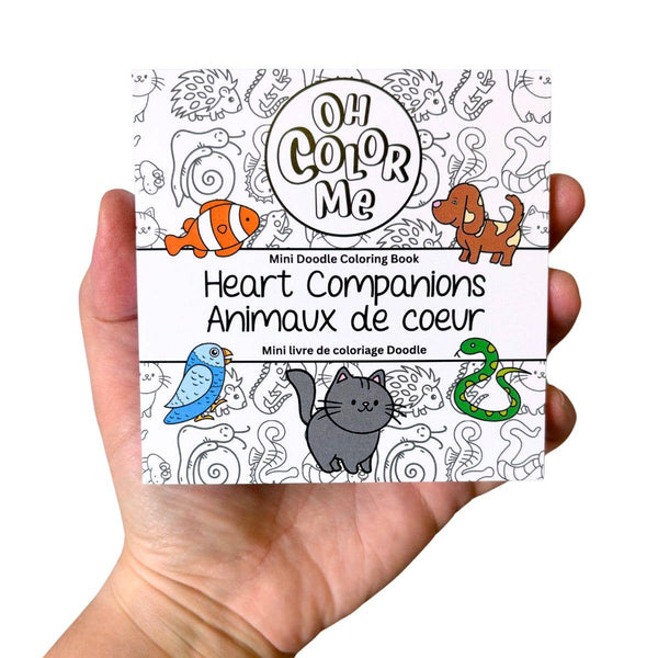Mini livre de coloriage « Cœurs Compagnons », 10 x 10 cm, cadeau de Saint-Valentin