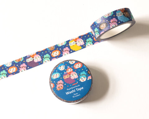 Colorful Faces Washi Tape - 15mm x 10m