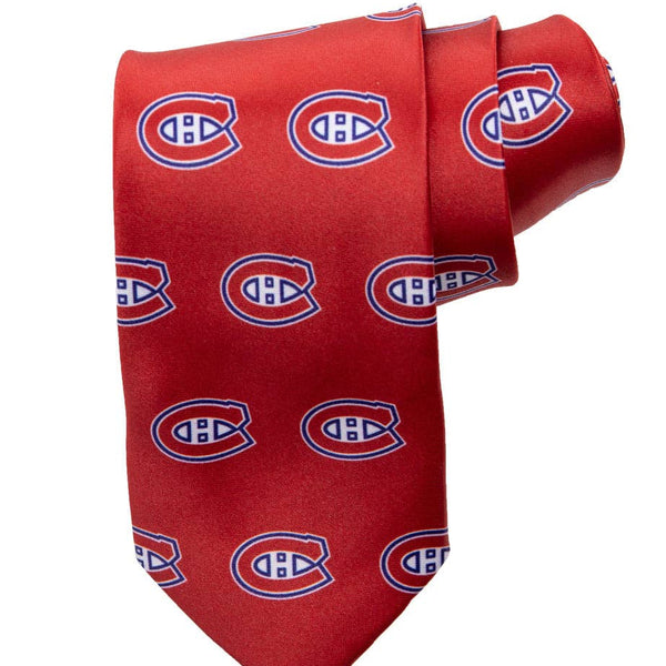 Montreal Canadiens All Over Team Logo Necktie by Calhoun Sportswear