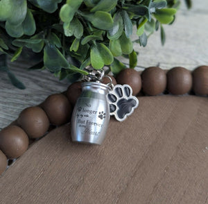 Silver Metal Urn with black paw 