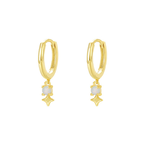 Opal Glow Huggie Hoop Earrings