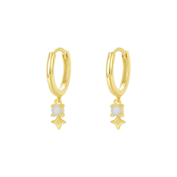 Opal Glow Huggie Hoop Earrings
