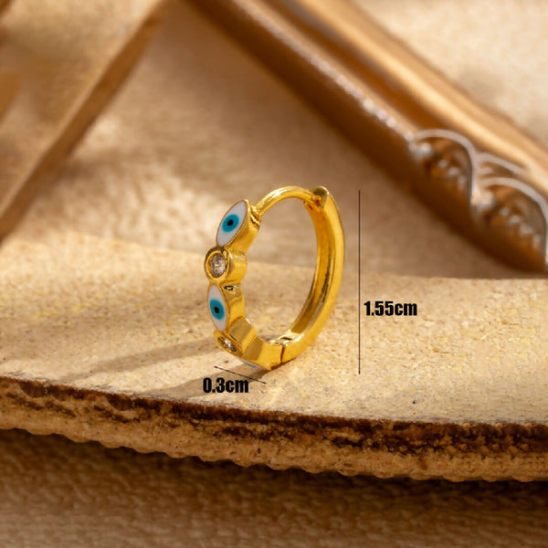 Evil Eye Huggie Hoops