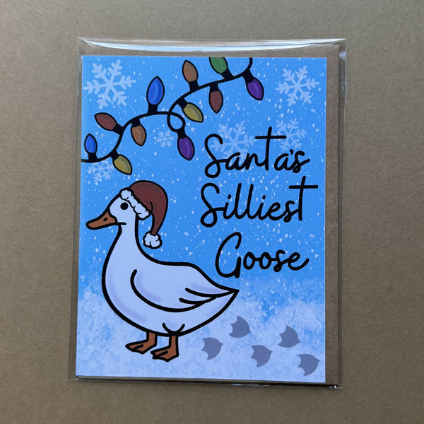 Santa's Silliest Goose Holiday Greeting Card