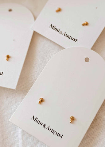Little Mushroom - Gold plated earrings