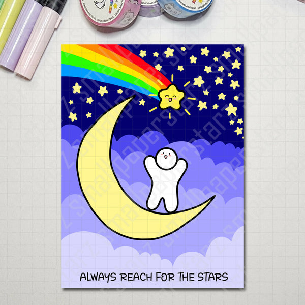 G002 - Reach For the Stars Blank Greeting Card - Shop Motif