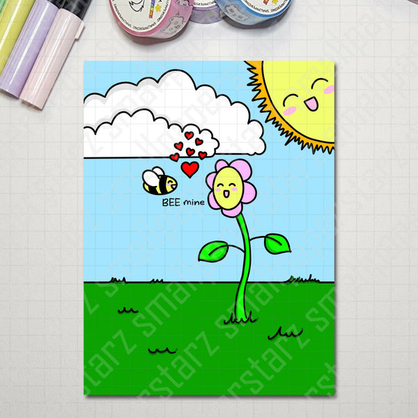 G004 - BEE Mine Valentine's Day Blank Greeting Card - Shop Motif