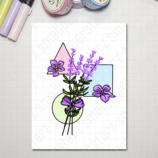 G006 - Floral/Geometric Blank Greet Card - Shop Motif