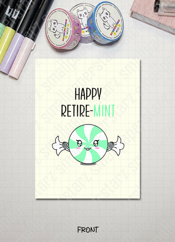 G008 - Happy Retire-MINT Blank Greeting Card - Shop Motif