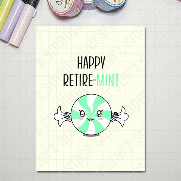 G008 - Happy Retire-MINT Blank Greeting Card - Shop Motif