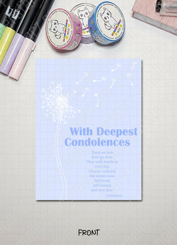 G024 - With Deepest Condolences / Sympathy Blank Greeting Card - Shop Motif