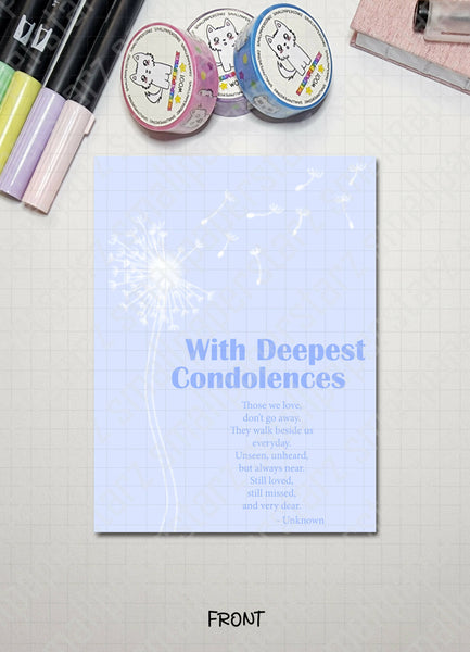 G024 - With Deepest Condolences / Sympathy Blank Greeting Card