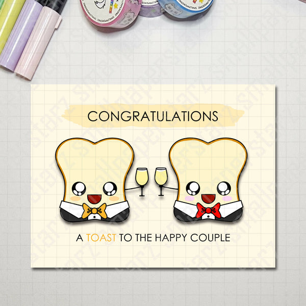 G030 - Toast To The Happy Couple (Groom & Groom) Blank Greeting Card - Shop Motif