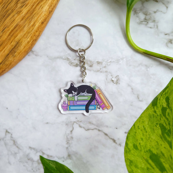 Sleeping Tuxedo Acrylic Keychain