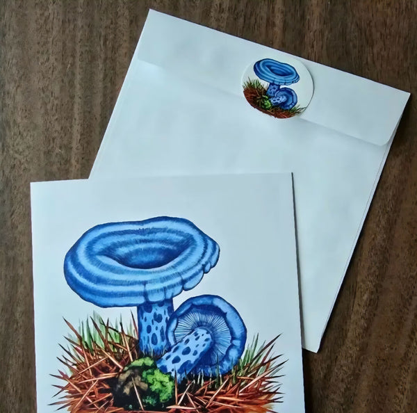Indigo Lactarius Mushroom Card
