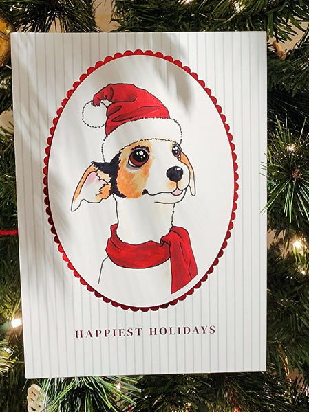 Carte pour chien « Joyeuses fêtes »
